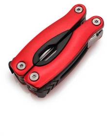 Мультитул BLAUDEN, нержавеющая сталь, пластиковая ручка, 12 функций, красный