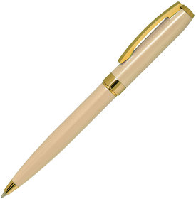 ROYALTY, ручка шариковая, бежевый/золотой, металл, лаковое покрытие