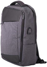 Рюкзак "Leif", темно-серый/черный, 46х32х14 см, осн. ткань:100% полиэстер, подкладка: 100% полиэстер (H978071/30)