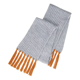 Вязаный комплект шарф и шапка GoSnow, меланж c фурнитурой, оранжевый, 70% акрил,30% шерсть