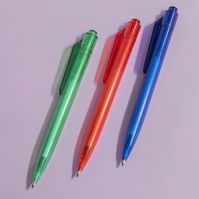 Ручка шариковая N16, красный, RPET пластик, цвет чернил синий
