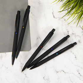 ENIGMA, ручка шариковая, черный/оранжевый, металл, пластик, софт-покрытие