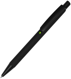 ENIGMA, ручка шариковая, черный/светло-зеленый, металл, пластик, софт-покрытие