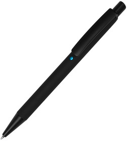 H40501/35/22 - ENIGMA, ручка шариковая, черный/голубой, металл, пластик, софт-покрытие