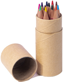 Набор цветных карандашей мини FLORA ,12 цветов, в тубе, дерево, картон (H32805)