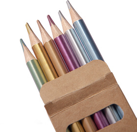 Набор цветных карандашей METALLIC, 6 цветов, дерево, картон (H32807)