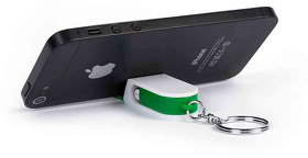 Брелок SATARI с подставкой для телефона, пластик, зеленый, 2 x 4.8 x 1.3 см