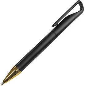 Ручка шариковая GLOSSY GOLD, черный металлик/золотой, пластик, металл