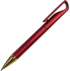 Ручка шариковая GLOSSY GOLD, красный металлик/золотой, пластик, металл