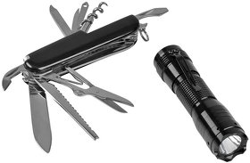 Набор: нож многофункциональный (13 функций) и фонарь; 13,5х9х3,5 см; металл; лазерная гравировка