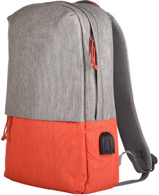 H970120/05 - Рюкзак "Beam", серый/оранжевый, 44х30х10 см, ткань верха: 100% полиамид, подкладка: 100% полиэстер