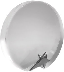 Стела наградная "Круг"; 12,7х3х12,3 см; стекло, металл (H13103)