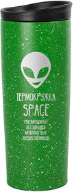 Термокружка вакуумная SPACE;  450 мл; зеленый; металл/пластик