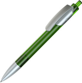 TRIS LX SAT, ручка шариковая, прозрачный зеленый/серебристый, пластик