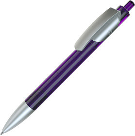 TRIS LX SAT, ручка шариковая, прозрачный фиолетовый/серебристый, пластик (H205/47/62)