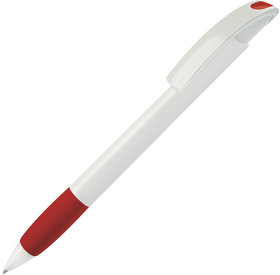 H150/08 - NOVE, ручка шариковая с грипом, красный/белый, пластик