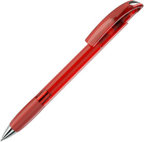 NOVE LX, ручка шариковая с грипом, прозрачный красный/хром, пластик (H152/48/67)