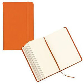 Блокнот для записей;оранжевый; 9,5х14,5х1,6 см.; искусственная кожа; шелкография