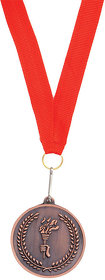 Медаль наградная на ленте "Бронза"; 48 см., D=5см.; текстиль, металл; лазерная гравировка, шелкограф (H343743/84)