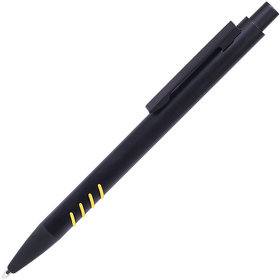 TATTOO, ручка шариковая, черный с желтыми вставками grip, металл (H40308/03)