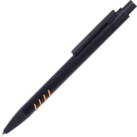 TATTOO, ручка шариковая, черный с оранжевыми вставками grip, металл (H40308/05)