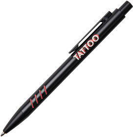 TATTOO, ручка шариковая, черный с красными вставками grip, металл