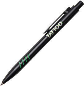 TATTOO, ручка шариковая, черный с зелеными вставками grip, металл