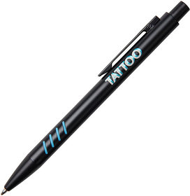 TATTOO, ручка шариковая, черный с голубыми вставками grip, металл