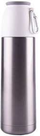 Термос вакуумный ESCAPE, с карабином, сталь, серебряный, 500 мл