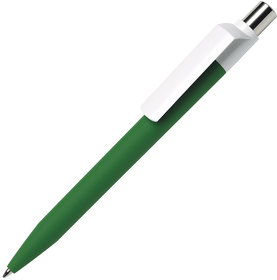 H29426/15 - Ручка шариковая DOT, зеленый корпус/белый клип, soft touch покрытие, пластик
