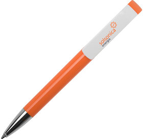 Ручка шариковая TAG, оранжевый корпус/белый клип, пластик