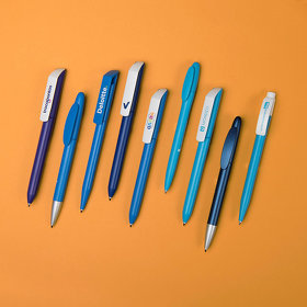Ручка шариковая TAG, синий корпус/белый клип, пластик