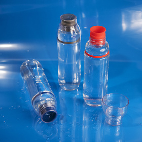 Бутылка для воды FIT, 700 мл; 24,5х7,4см, прозрачный с синим, пластик rPET
