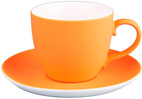 Чайная пара TENDER, 250 мл, оранжевый, фарфор, прорезиненное покрытие (H25703/05)