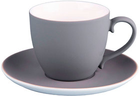 Чайная пара TENDER, 250 мл, серый, фарфор, прорезиненное покрытие (H25703/30)