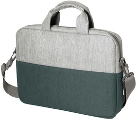 Конференц-сумка BEAM NOTE, серый/зеленый, 39х30х6.5 см, ткань верха:100% полиамид, под-д:100%полиэст (H970122/17)