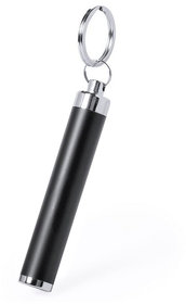 Брелок BIMOX с фонариком, чёрный, пластик,  8,5*d-1,4см (H345834/35)