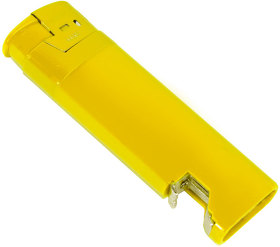 Зажигалка пьезо ISKRA с открывалкой, желтая, 8,2х2,5х1,2 см, пластик/тампопечать