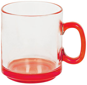 Кружка "Joyful",прозрачная с красным,300мл,стекло (H22503/08)