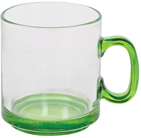 Кружка "Joyful",прозрачная с зеленым,300мл,стекло (H22503/15)