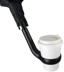 Зонт-трость LIVERPOOL с ручкой-держателем,полуавтомат, 100% полиэстер, пластик