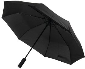 Зонт PRESTON складной с ручкой-фонариком, полуавтомат; черный; D=100 см; 100% полиэстер (H7441/35)
