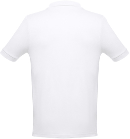 Рубашка-поло мужская ADAM, белый, 100% хлопок, плотность 195 г/м2