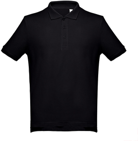 H353000.35 - Рубашка-поло мужская ADAM, черный, 100% хлопок, плотность 195 г/м2