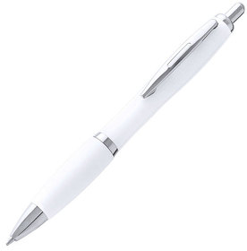 Ручка шариковая FLOM, белый, антибактериальный пластик, 14 см