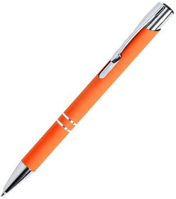 H346366/05 - ZROMEN, ручка шариковая, оранжевый, металл, софт-покрытие