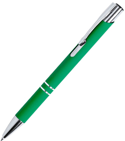 H346366/15 - ZROMEN, ручка шариковая, зеленый, металл, софт-покрытие