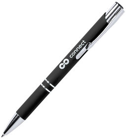 ZROMEN, ручка шариковая, черный, металл, софт-покрытие