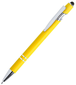 LEKOR, ручка шариковая со стилусом, желтый, металл