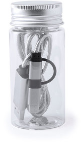 Провод для зарядки DRIMON в банке, серый, пластик (H346177/30)